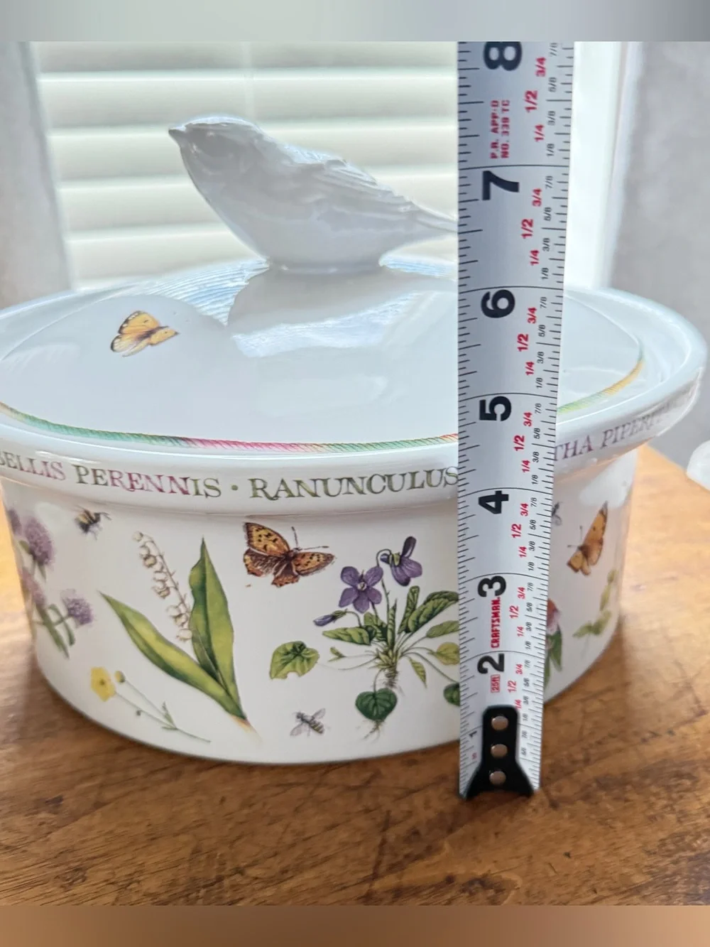 Vintage Marjolein Bastin Wildflower Meadow 2-Quart Oval Covered Casserole Dish